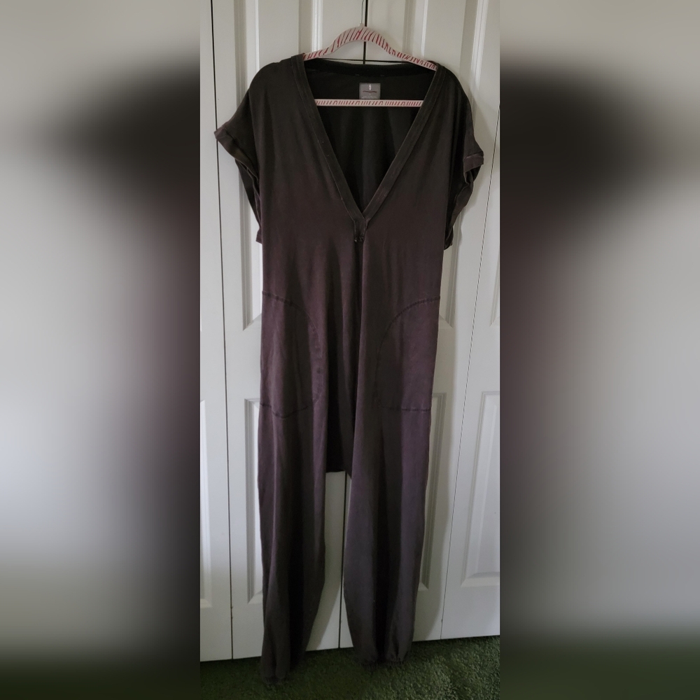 Free People Moveme Brown Cut Out Jumpsuit